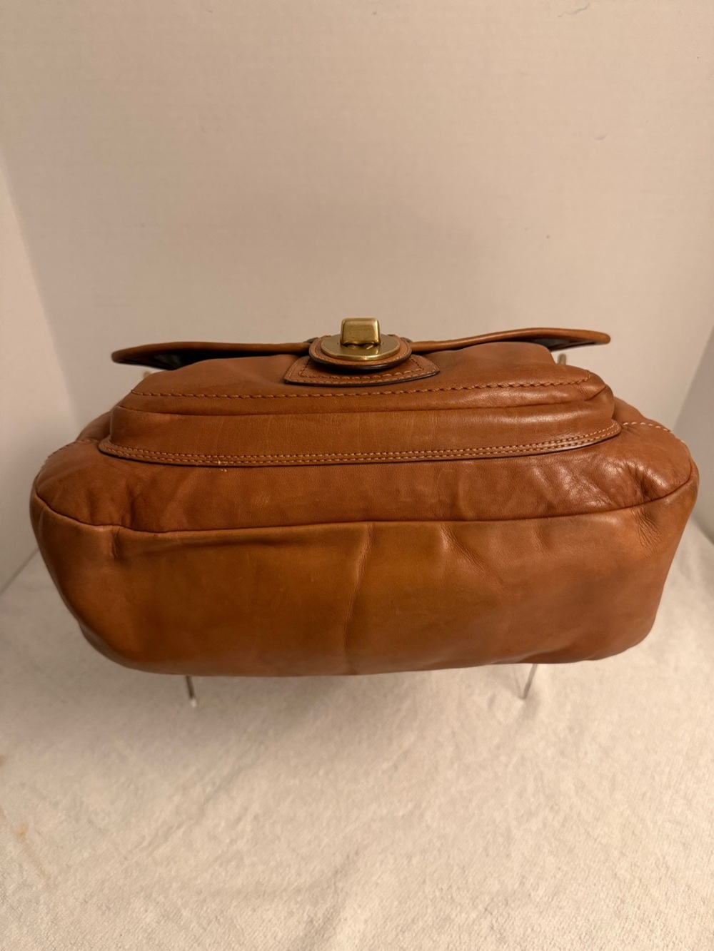 Coach Large F12854 Ali Caramel Leather Turnlock Shoulder Bag - Picture 8 of 13